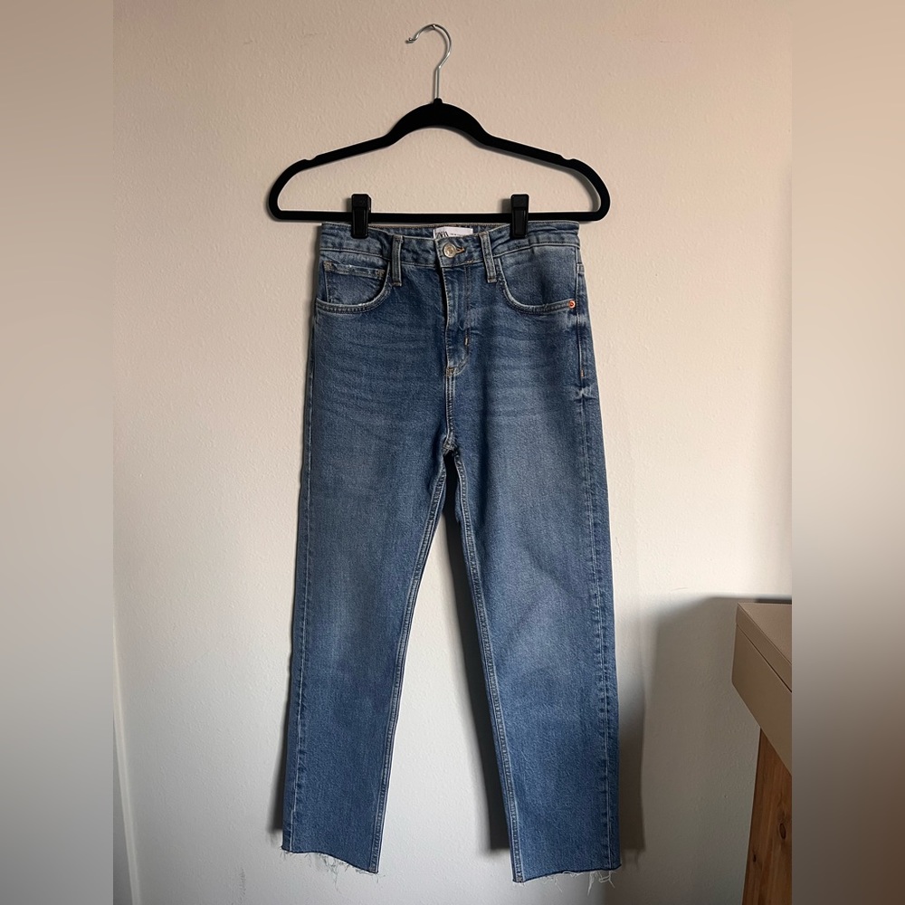 Zara cropped denim jeans